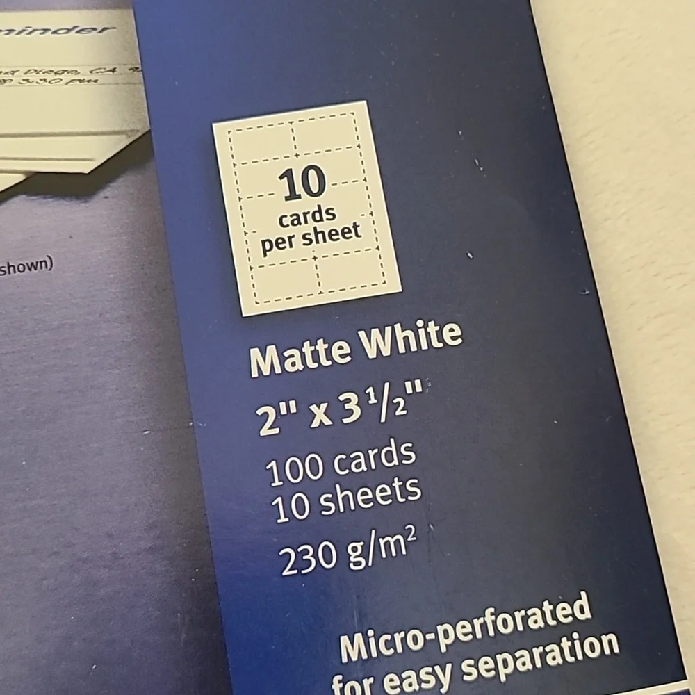AVERY Matte White Business Cards
